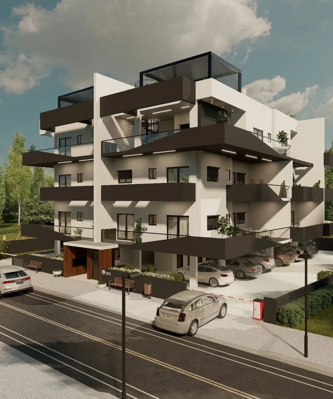 Rendering of the residential building, side view